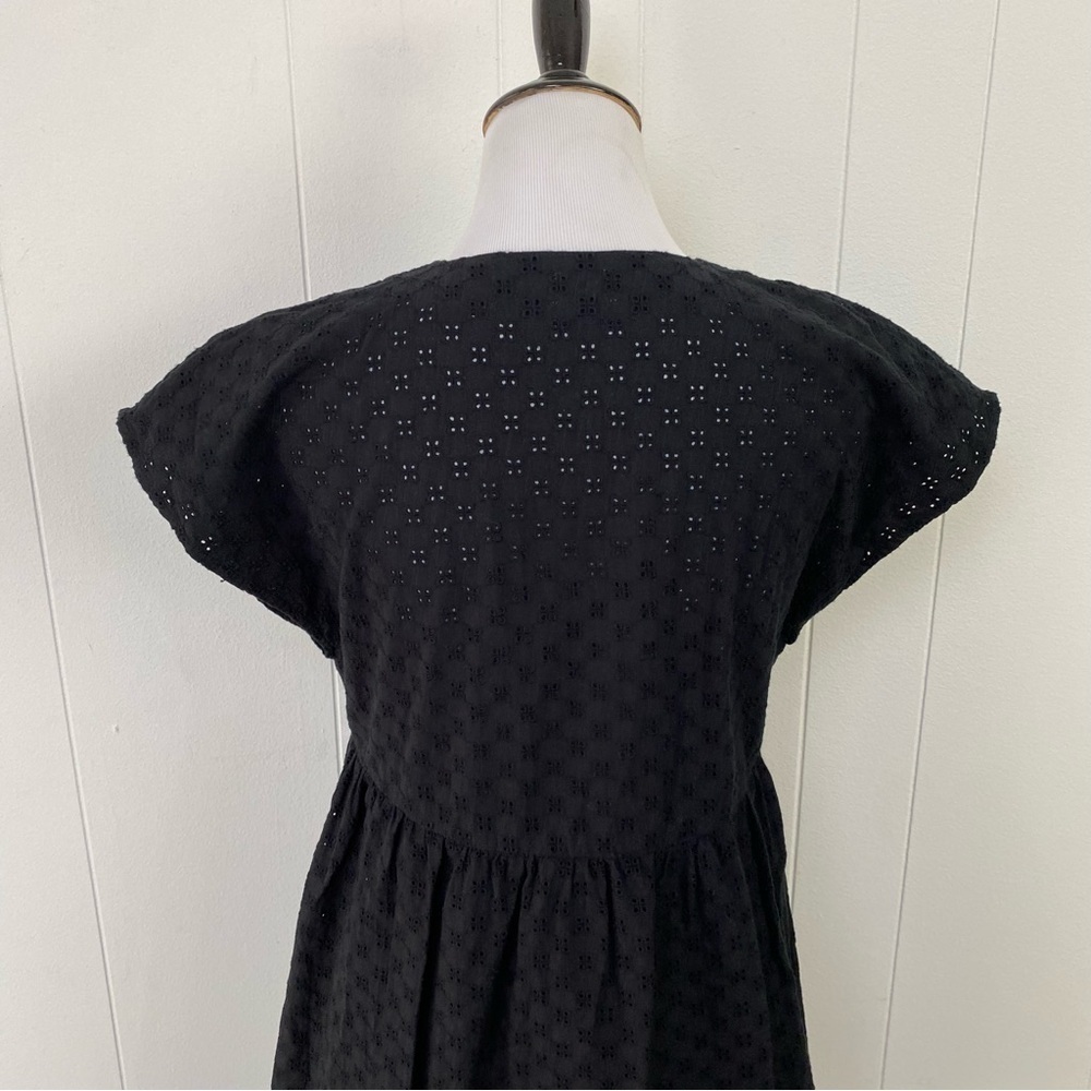 Wilfred Aritzia Womens Black V Neck Misha Dress Small Eyelet Lace Mini /Babydoll - Picture 10 of 16